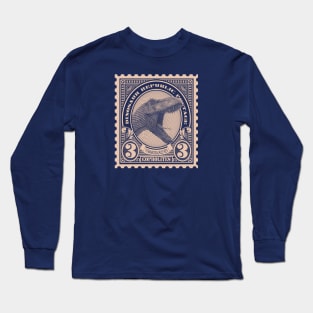 Dinosaur Republic Postage Stamp - Tyranosaurus Long Sleeve T-Shirt